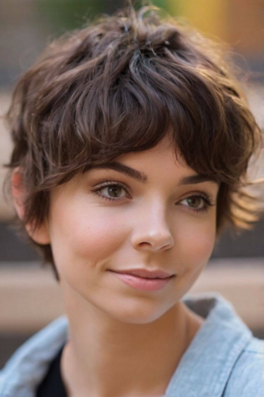 Brunette Pixie Shag with Baby Bangs 11