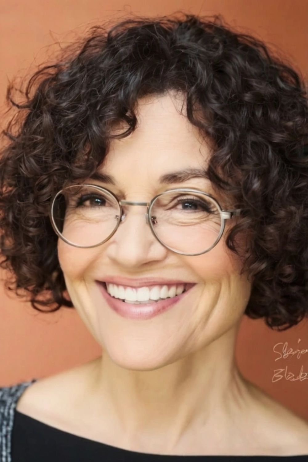 Curly Bob for Curly Hair Hairstyle for Women Over 60 with Glasses