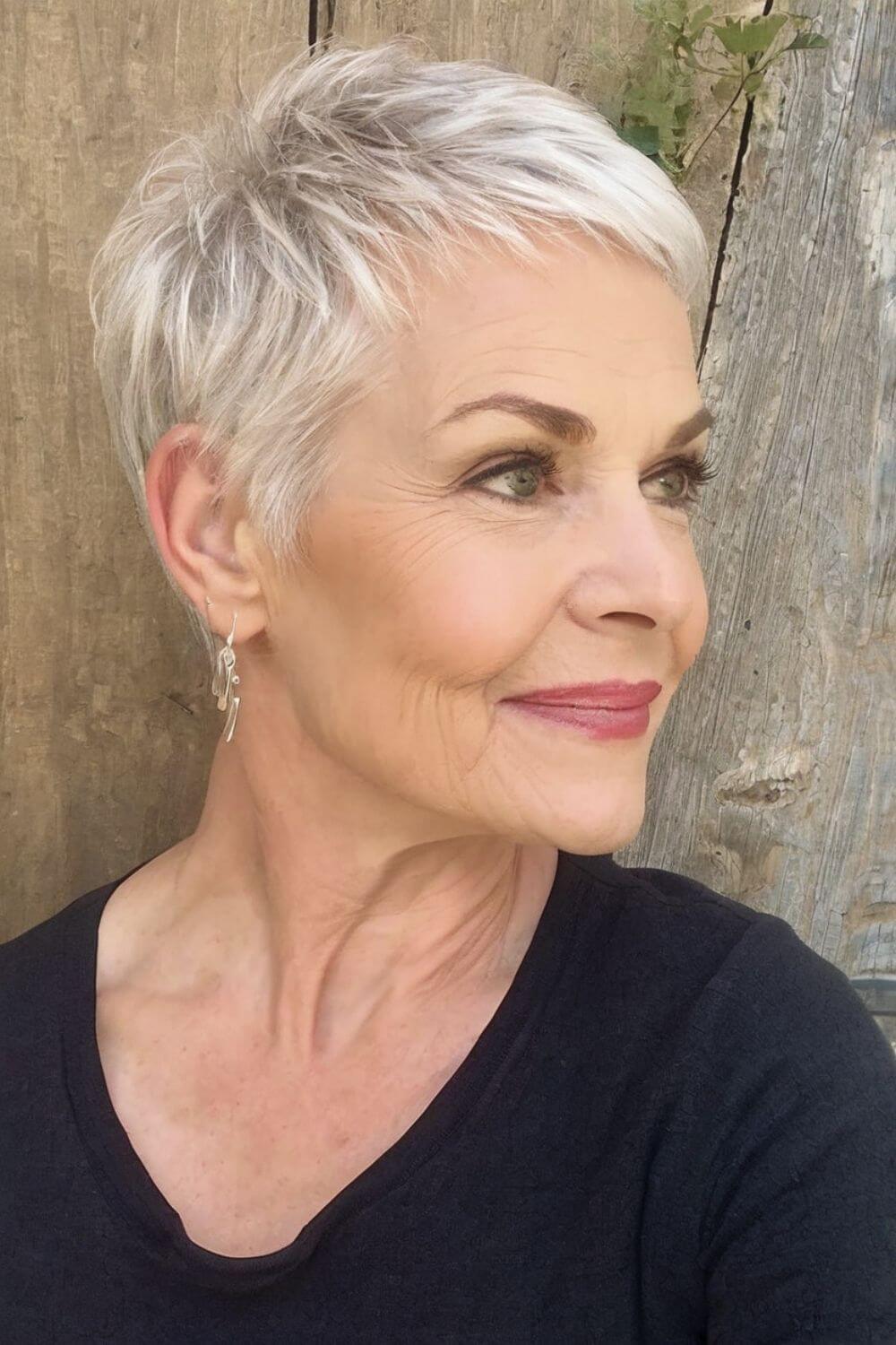 Super Short Pixie for Women Over 60 11