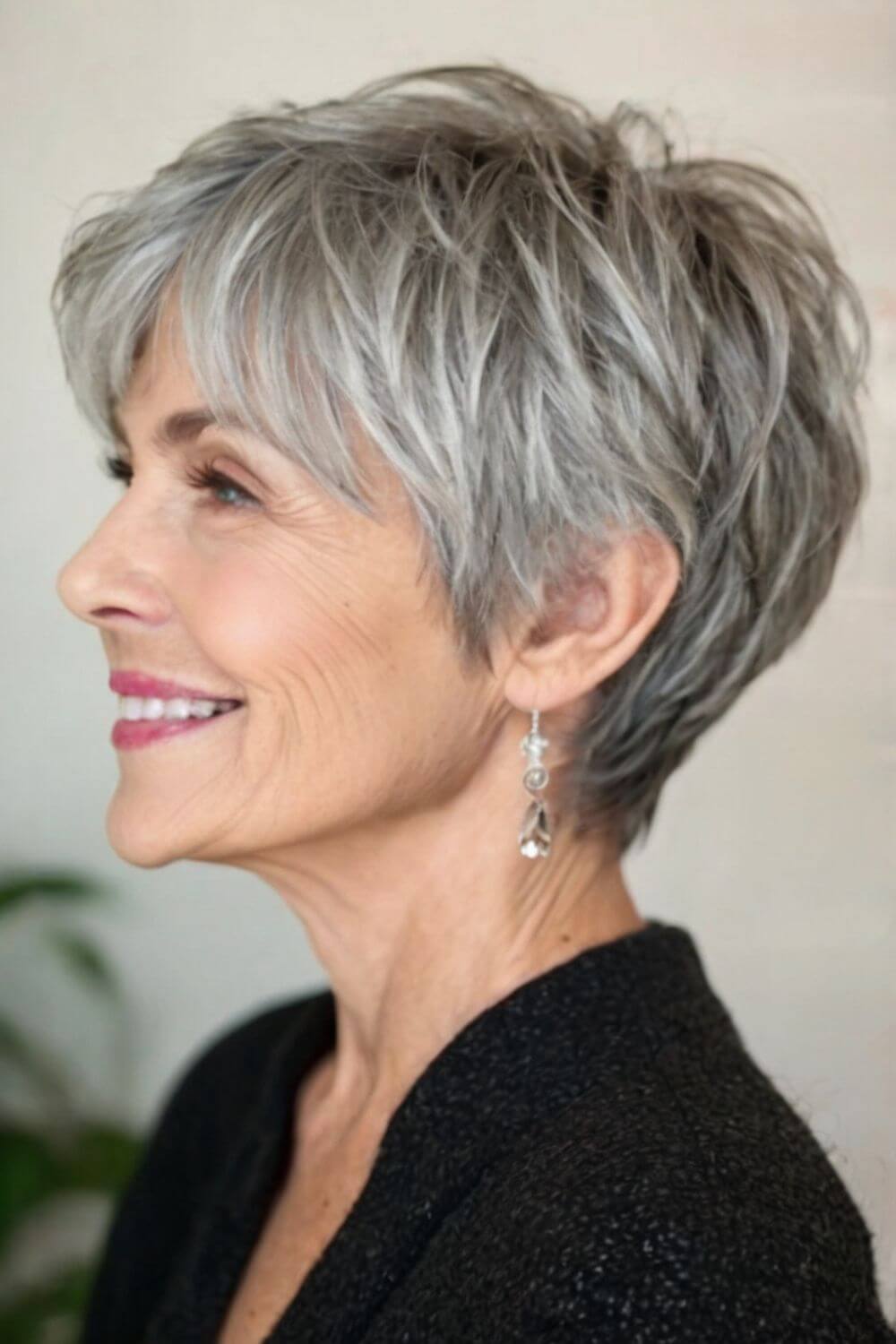 Textured Silver Pixie with Long Top