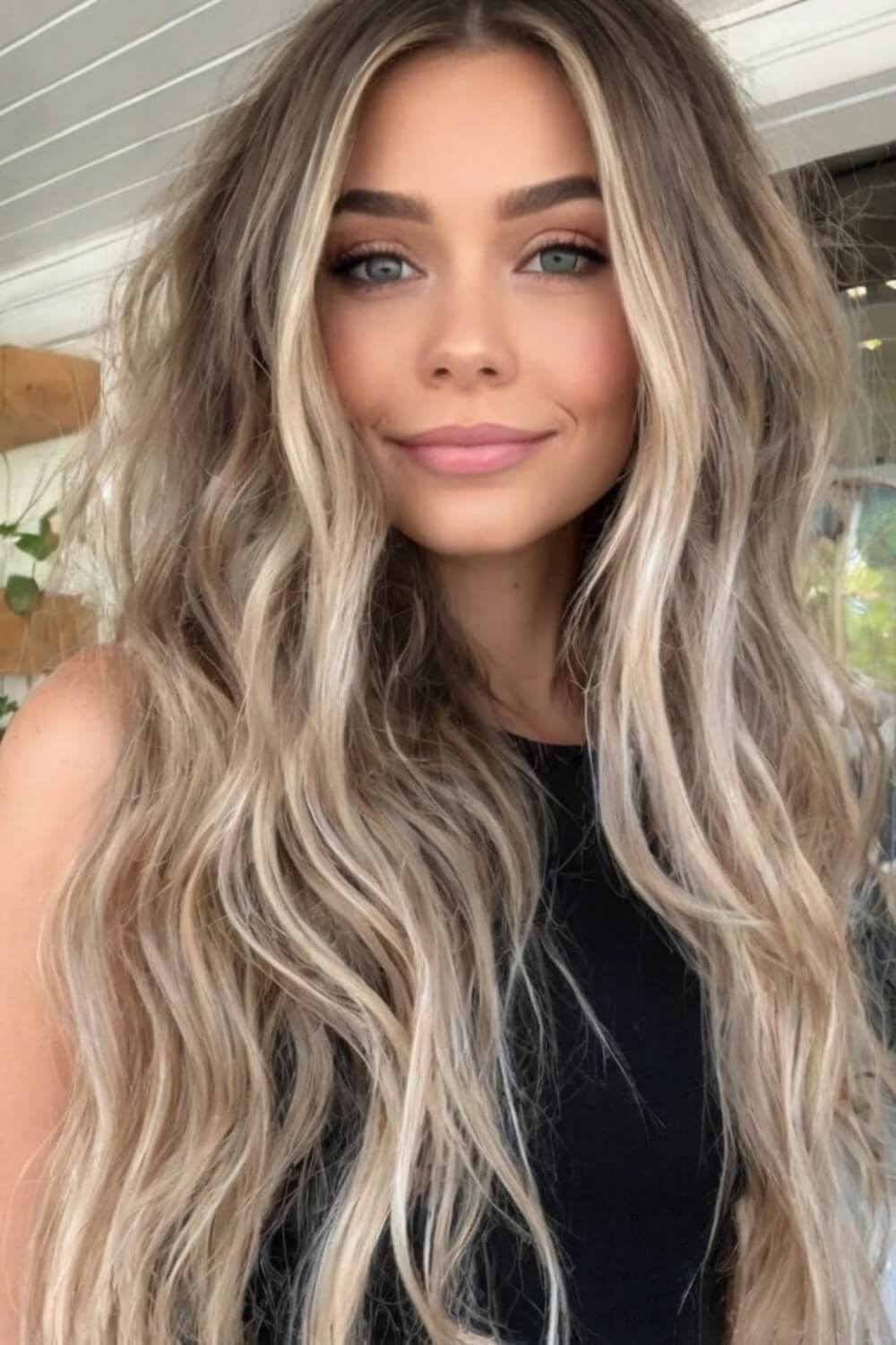 Wavy Ash Blonde Balayage